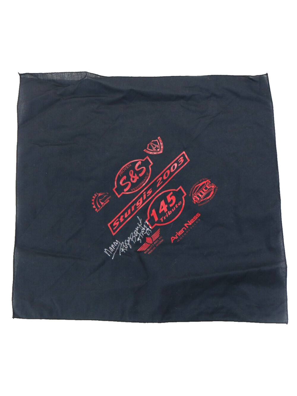 sturgis 2003 bandana handkerchief S&S 145 tribute scarf Arlen Ness Roger Bourget